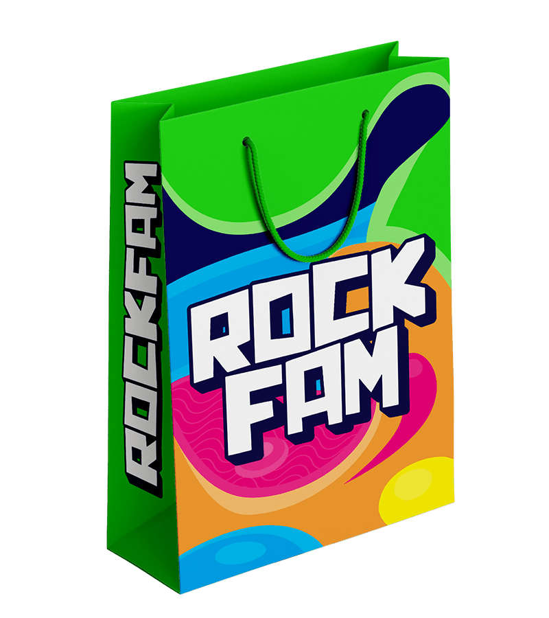 ROCKFAM GIFT BAG NEON GREEN