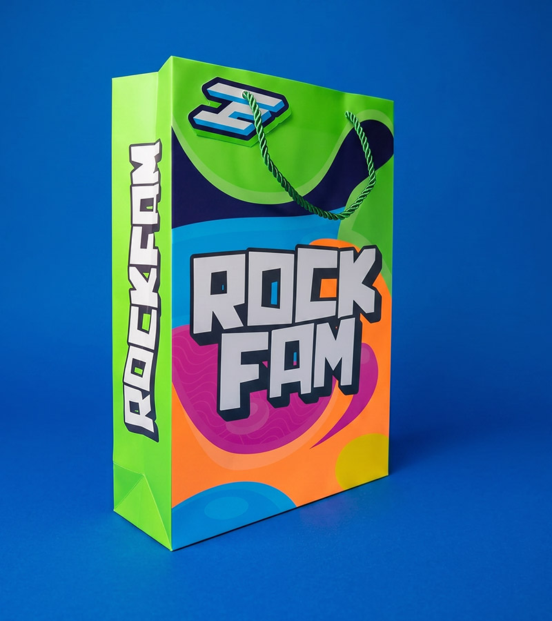 ROCKFAM GIFT BAG NEON GREEN