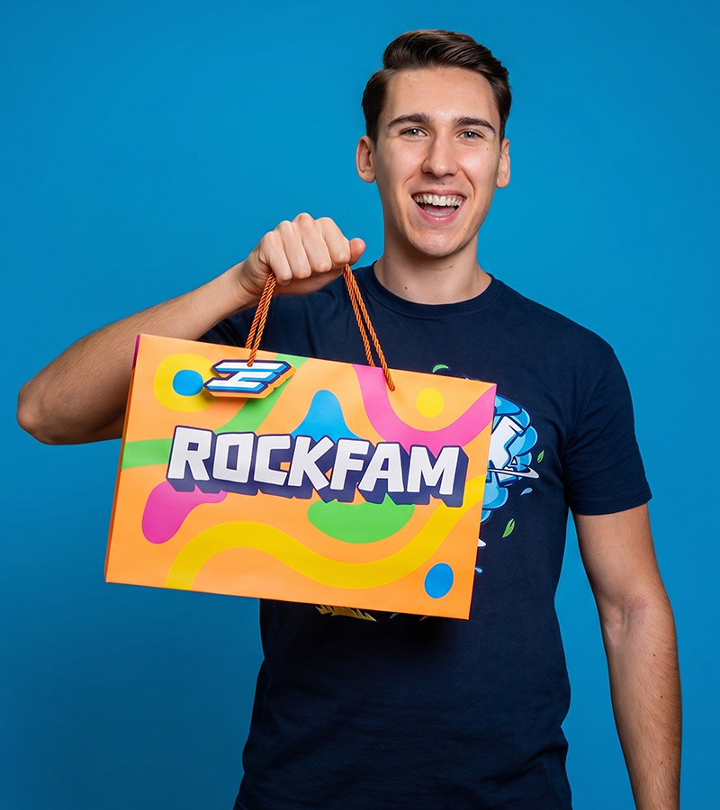 ROCKFAM GIFT BAG NEON ORANGE